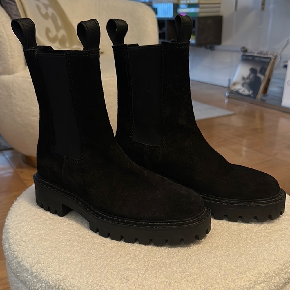 Black Suede Chelsea Boots